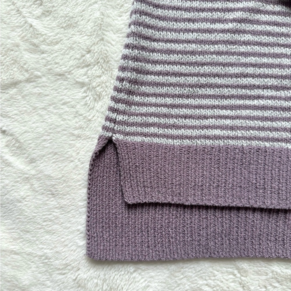 Jones New York Sweater Women Medium Lavender Striped Knit Casual‎ Preppy Pastel - Picture 6 of 12